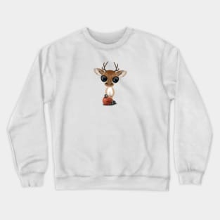 Cute Baby Deer Playing With Basketball Crewneck Sweatshirt